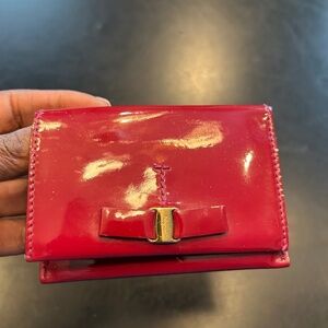 Raspberry Salvatore Ferragamo Card Holder